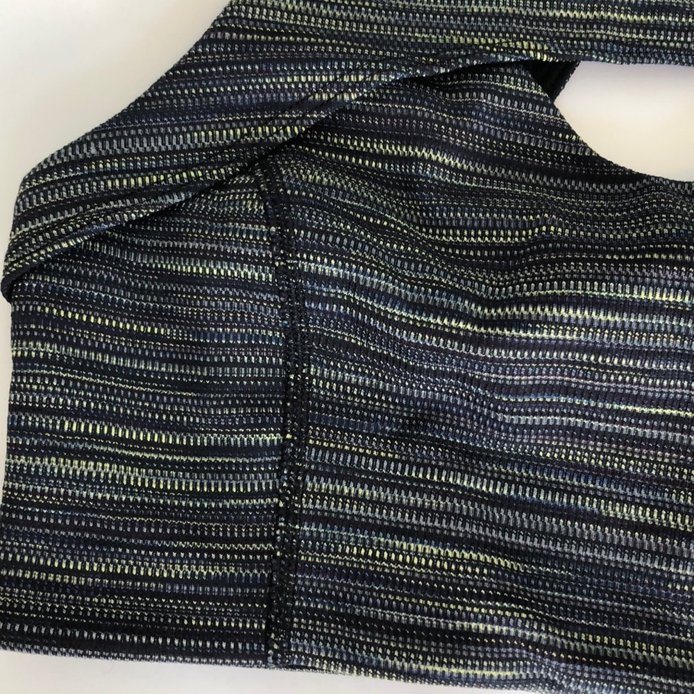 NEW! FREE PEOPLE MOVEMENT strut sports yoga knit black multi cut bralette bra - Picture 5 of 7